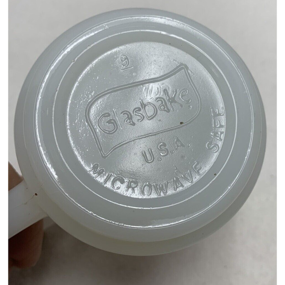 Mom the Queen of My Heart Glasbake USA Milk Glass Mug Mothers Day Gift Orange - Picture 7 of 9